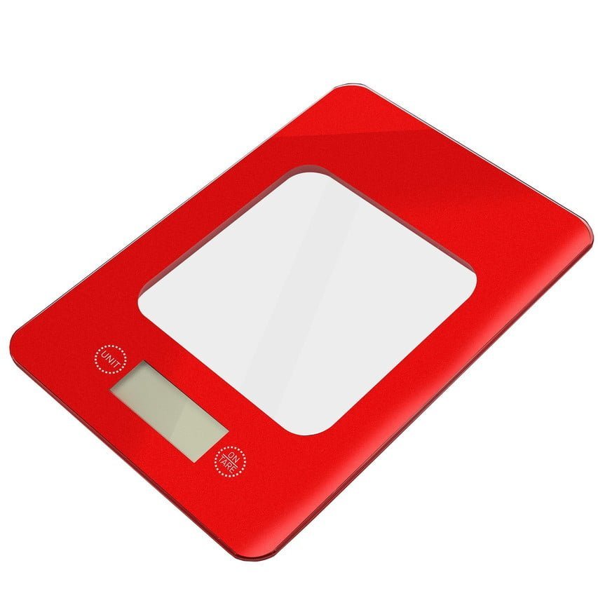 Red kitchen scales