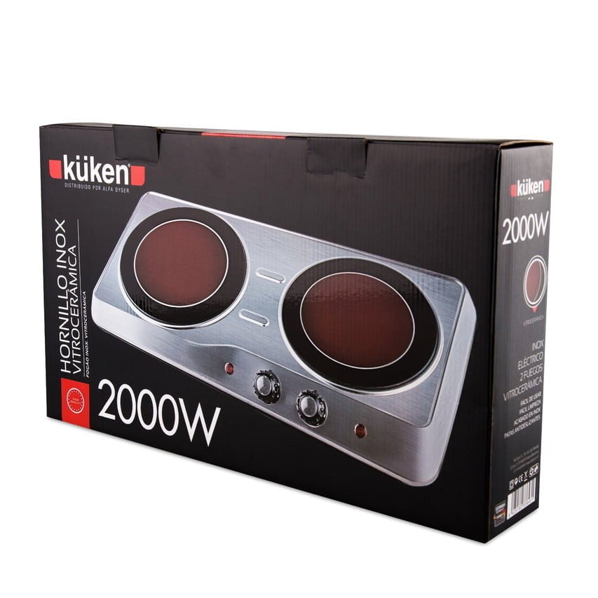 HORNILLO INOX VITRO 2 FUEGOS 2000W KÜKEN - Image 2