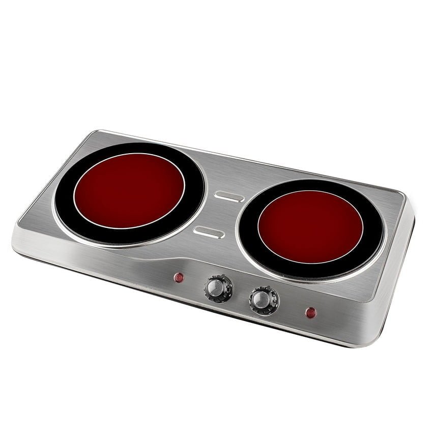 FOGÃO DE 2 BICOS EM AÇO INOXIDÁVEL KUKEN VITRO 2000W