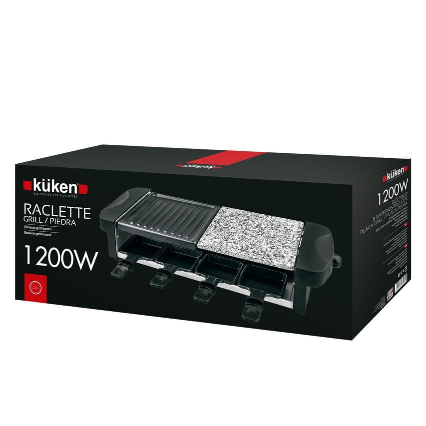 RACLETTE GRILL Y PIEDRA 1200W KÜKEN - Imagen 2