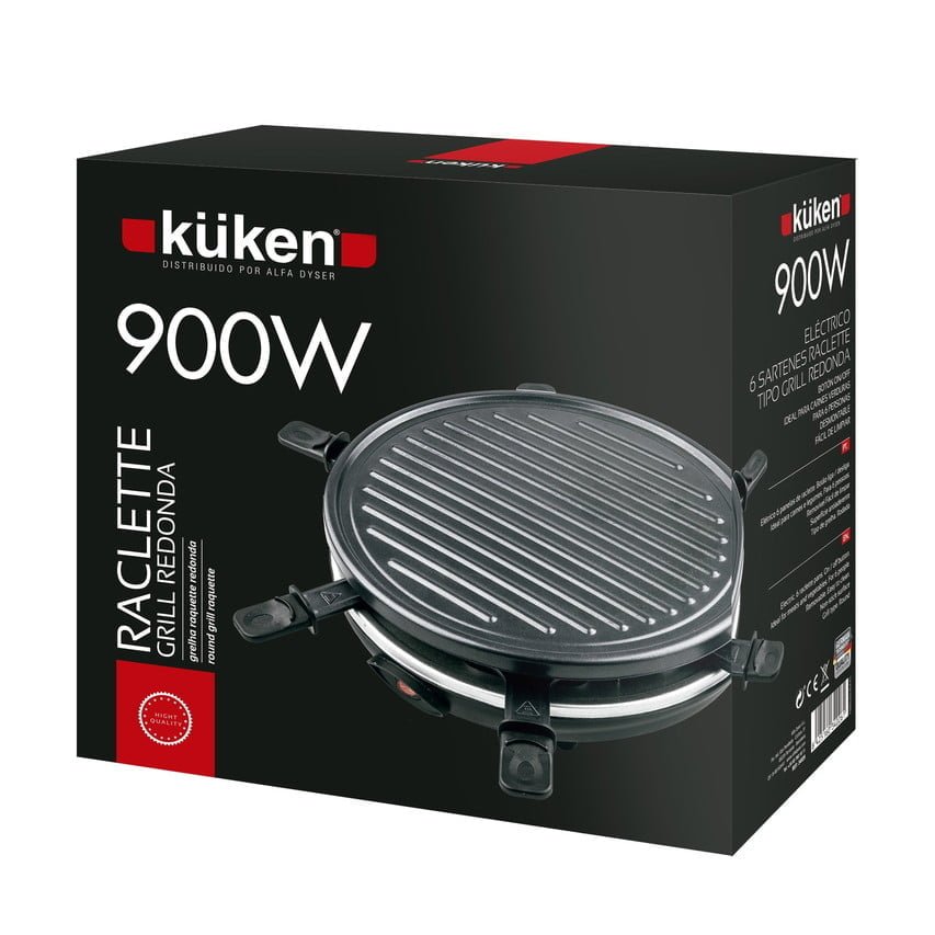 RACLETTE GRILL REDONDA 900W KÜKEN - Imagen 2