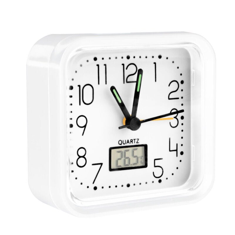 RELOJ ANALÓGICO DESPERTADOR KÜKEN BLANCO