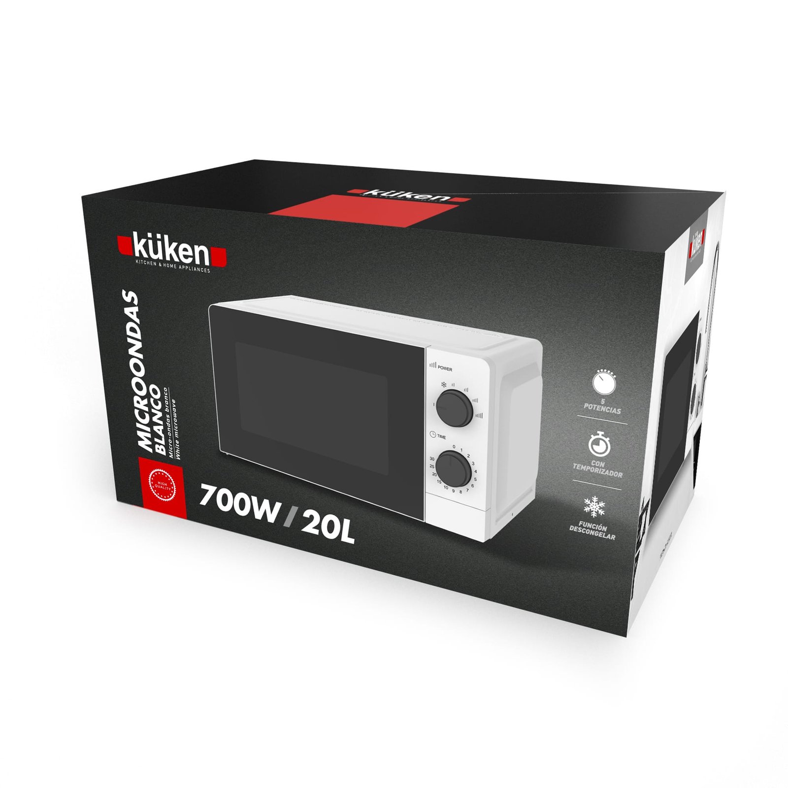 MICROONDAS BLANCO 700W 20 LITROS KÜKEN - Imagen 3