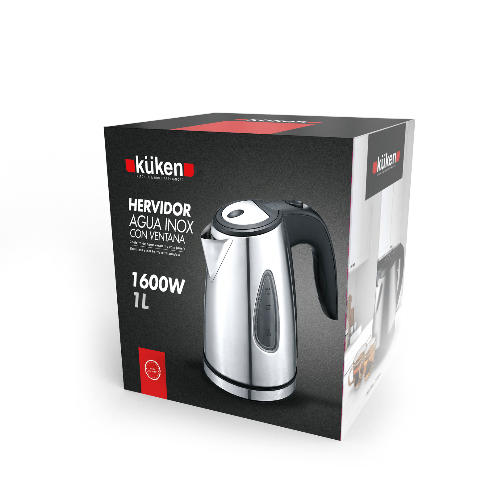 ELEKTRISCH WATERBOUILER 1LITRE 1600W KÜKEN - Afbeelding 3