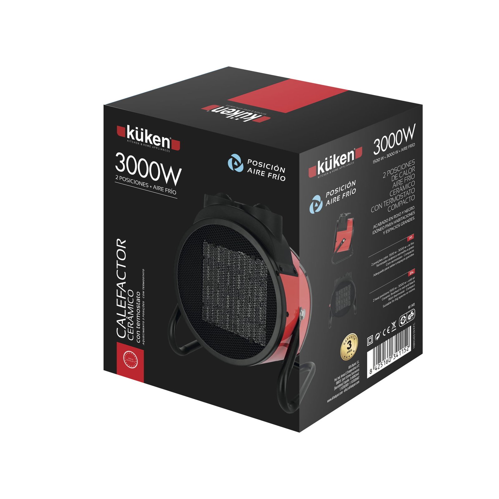 Aquecedor potente de 3000 W