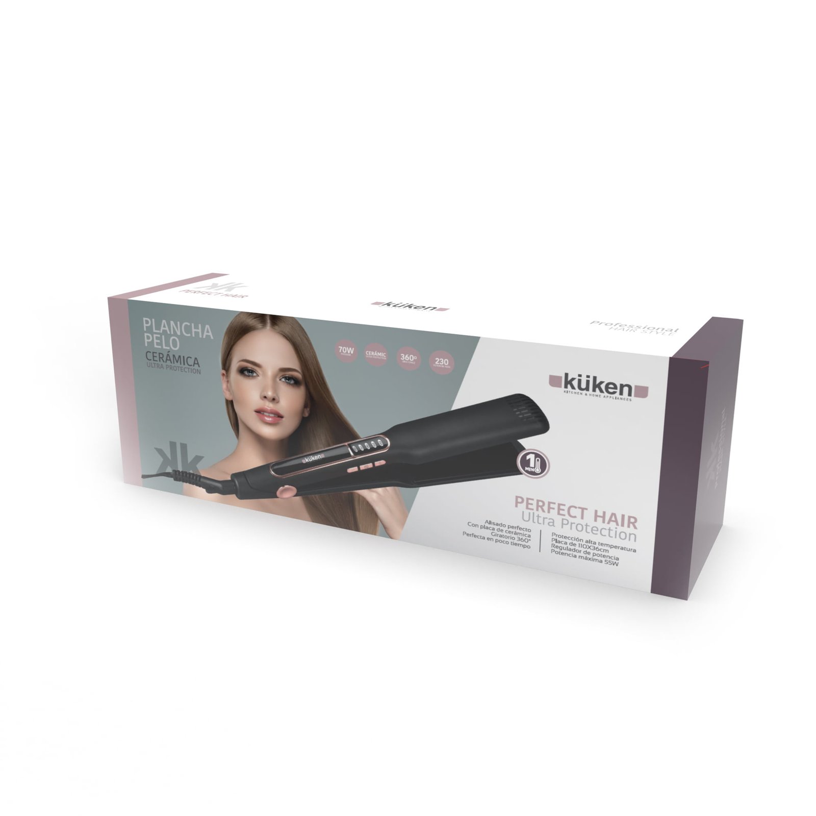 PLANCHA PELO ALISAR CERAMICA 70w KUKEN – Bild 3