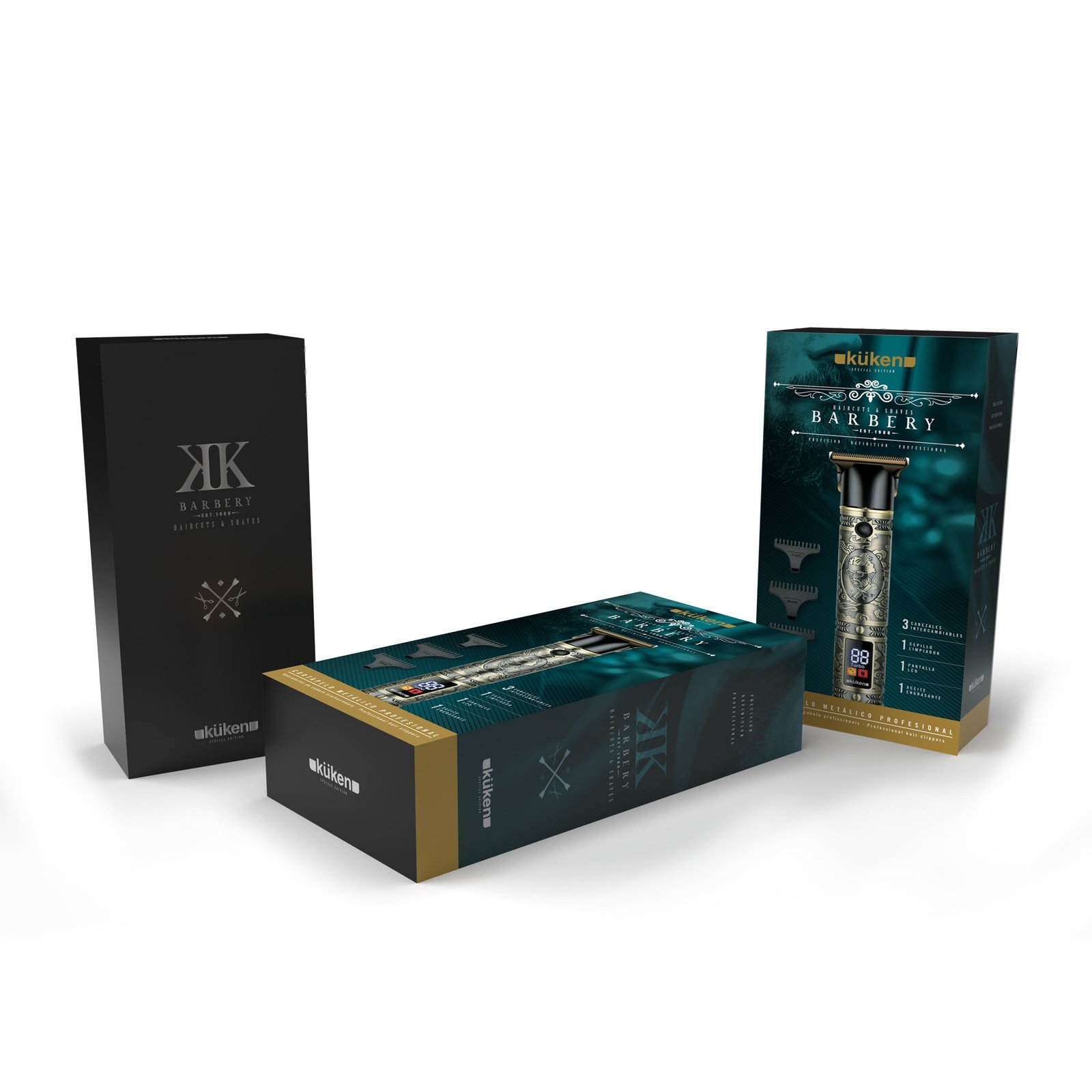 CORTAPELO METÁLICO PROFESIONAL DORADO LCD 5W KUKEN - Imagen 2