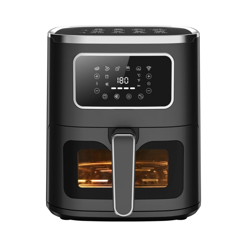 KÜKEN OLIEVRIJE DIGITALE FRITEUSE 5 LITER ZWART MET VENSTER 1500W KÜKEN