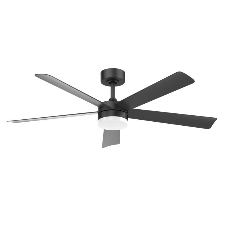 PLAFONDVENTILATOR DC DIMBAAR ZWART LED 5 BLADEN 132CM