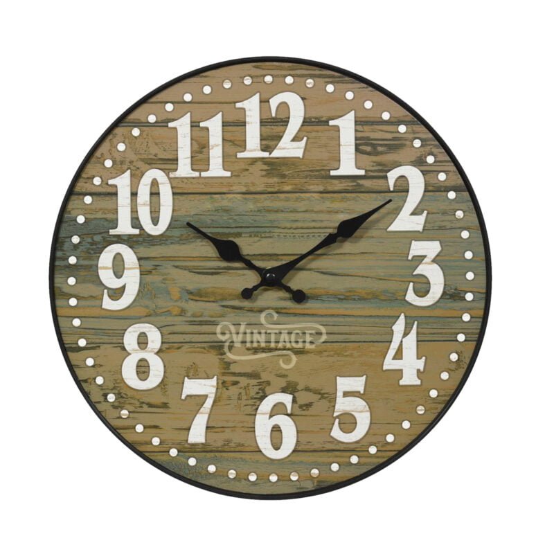 RELOJ KÜKEN EFECTO MADERA REDONDO 35 CM