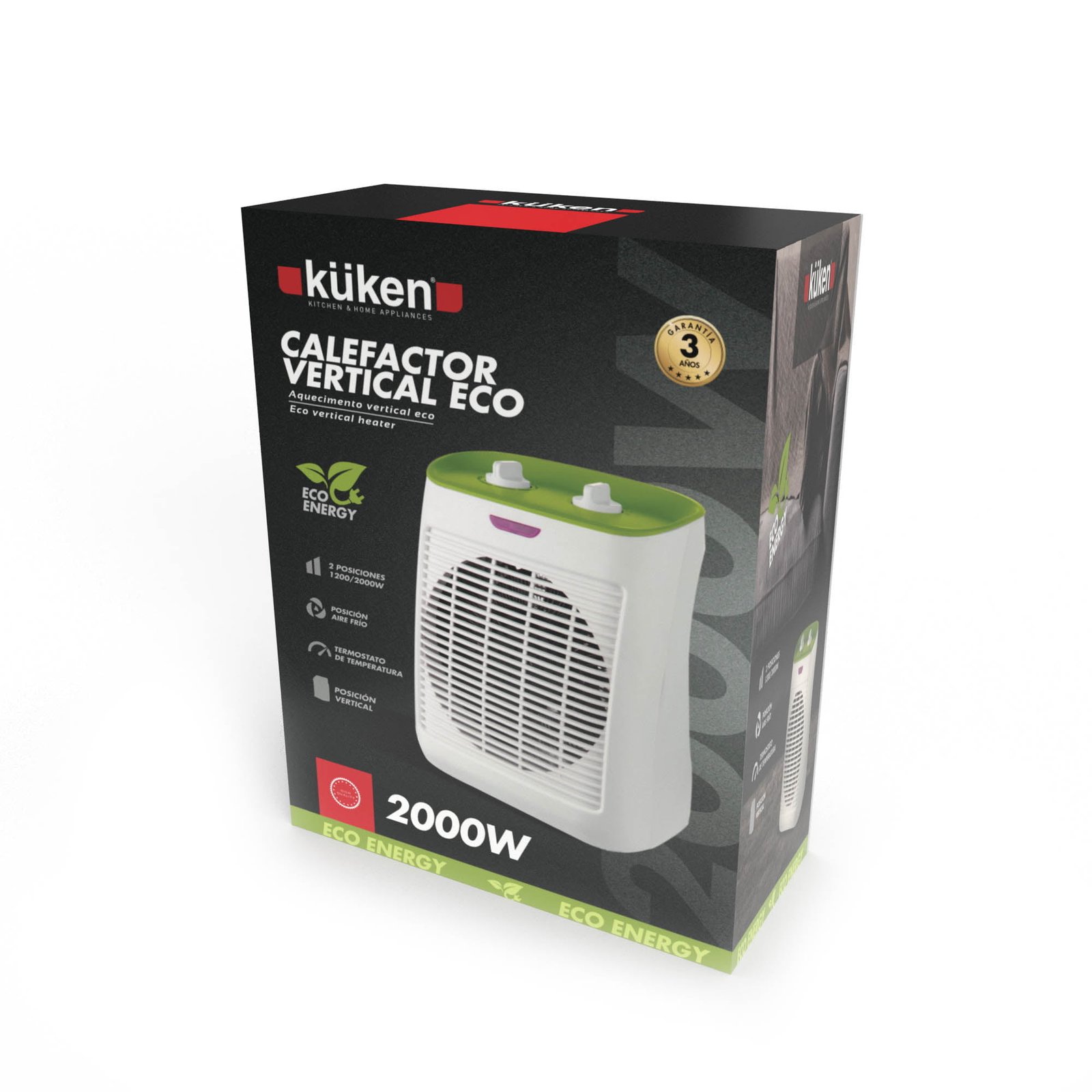 CALEFACTOR KUKEN VERTICAL ECO 1200/2000W - Image 4