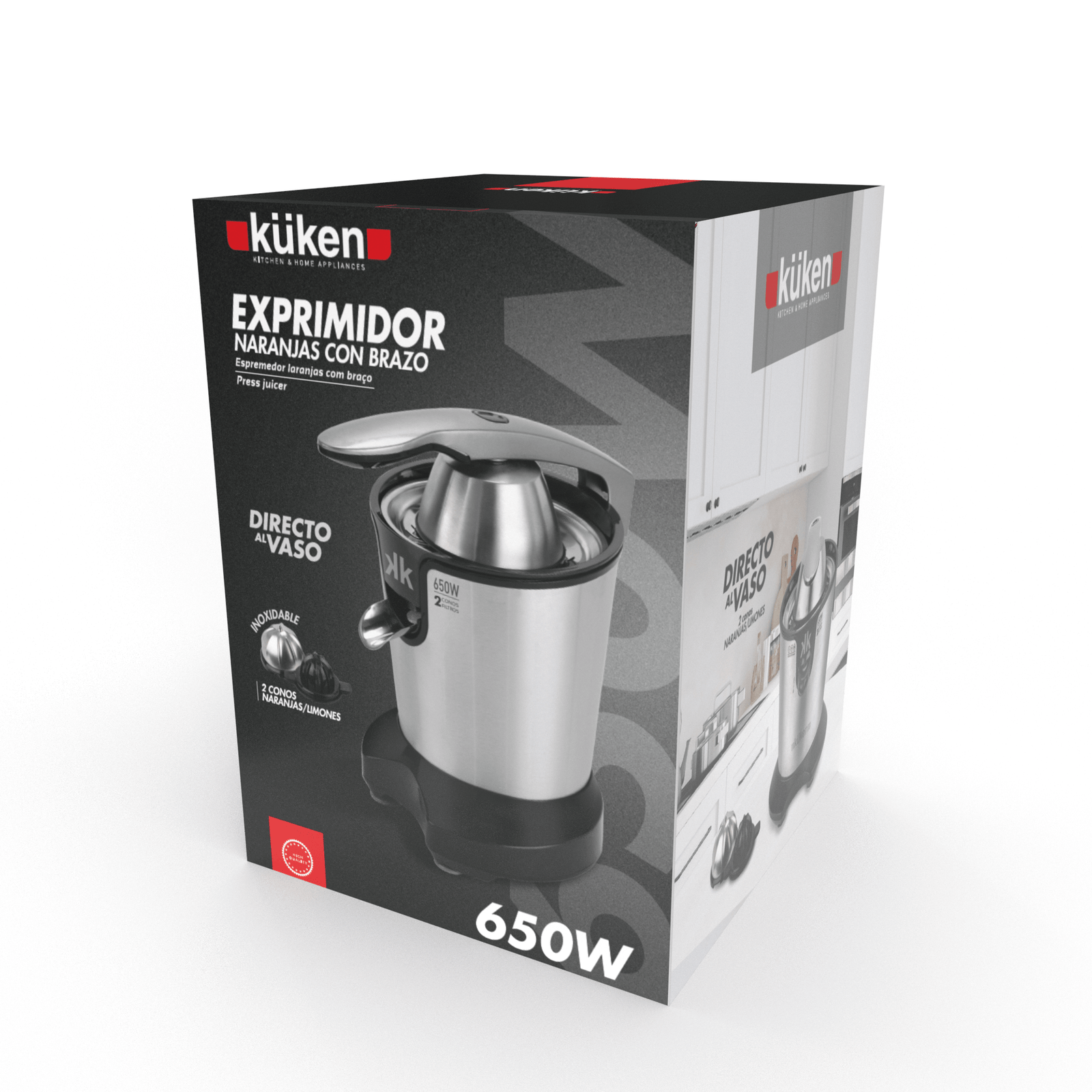 EXPRIMIDOR NARANJAS CON BRAZO 650W KUKEN INOX – Bild 2