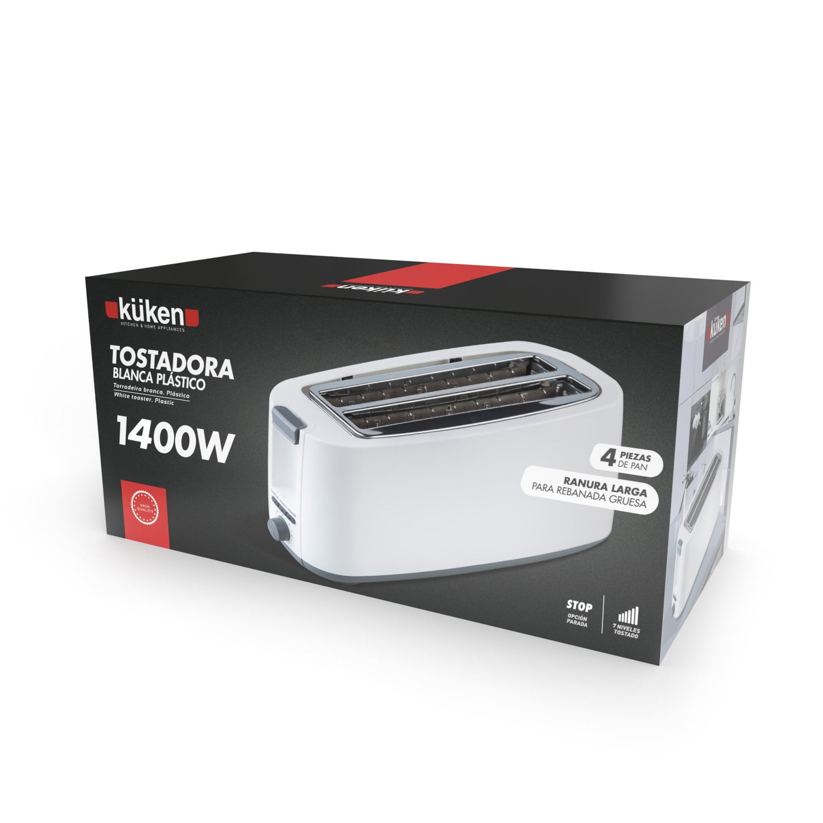 TOSTADORA BLANCA 1400w 4 piezas - Afbeelding 5