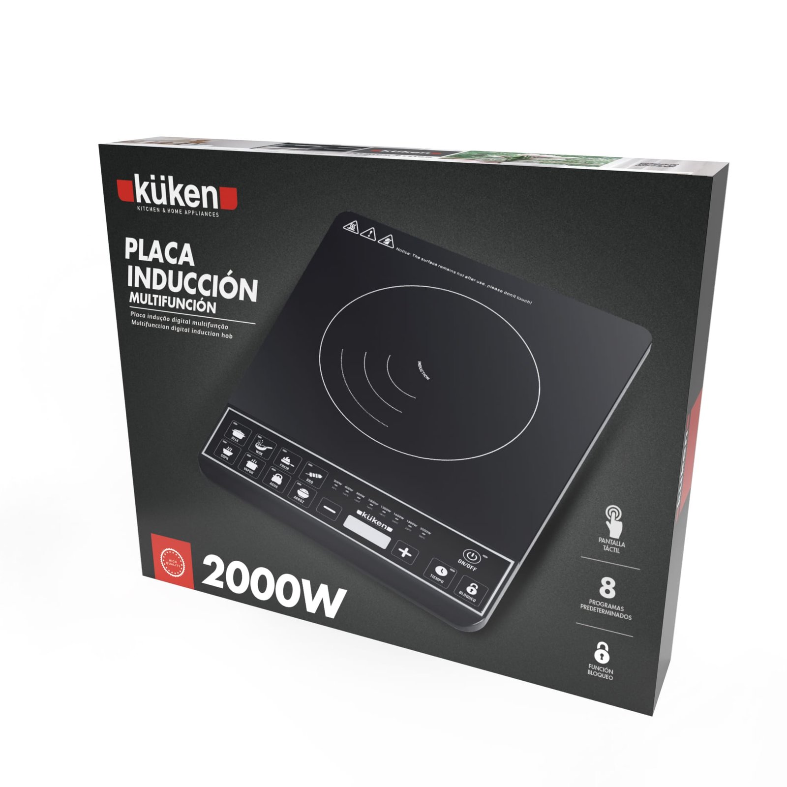PLACA INDUCCIÓN 2000W MULTIFUNCIÓN KÜKEN - Image 3