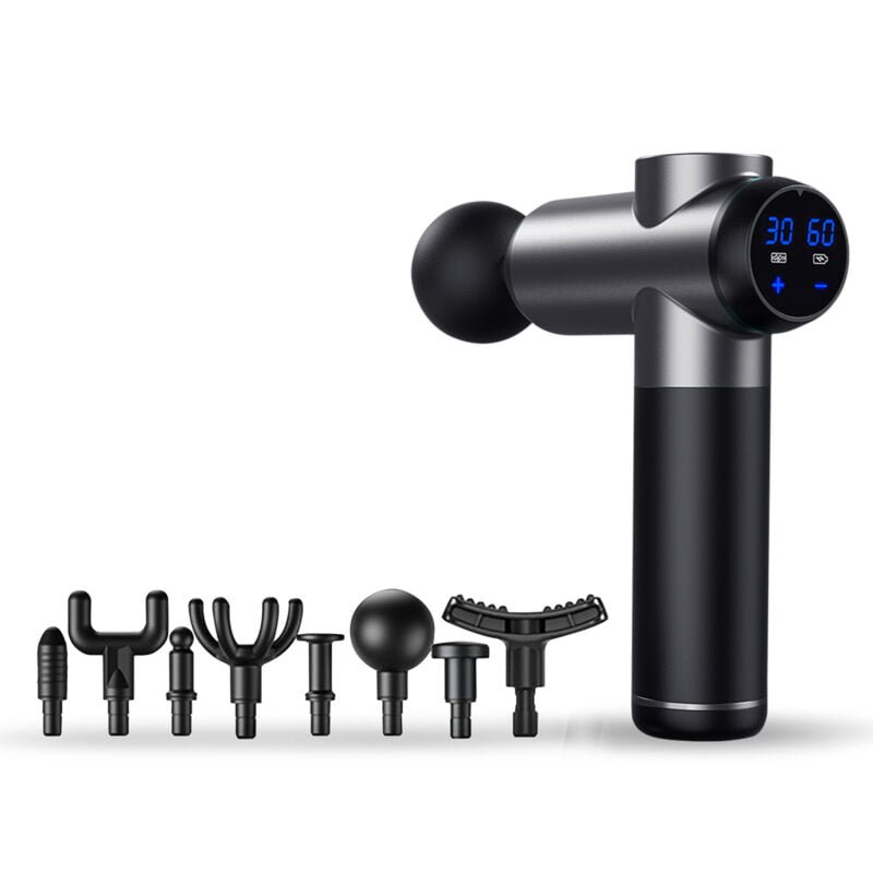 DIGITAL MASSAGE GUN 8 HEADS AND 99 SPEEDS 18W