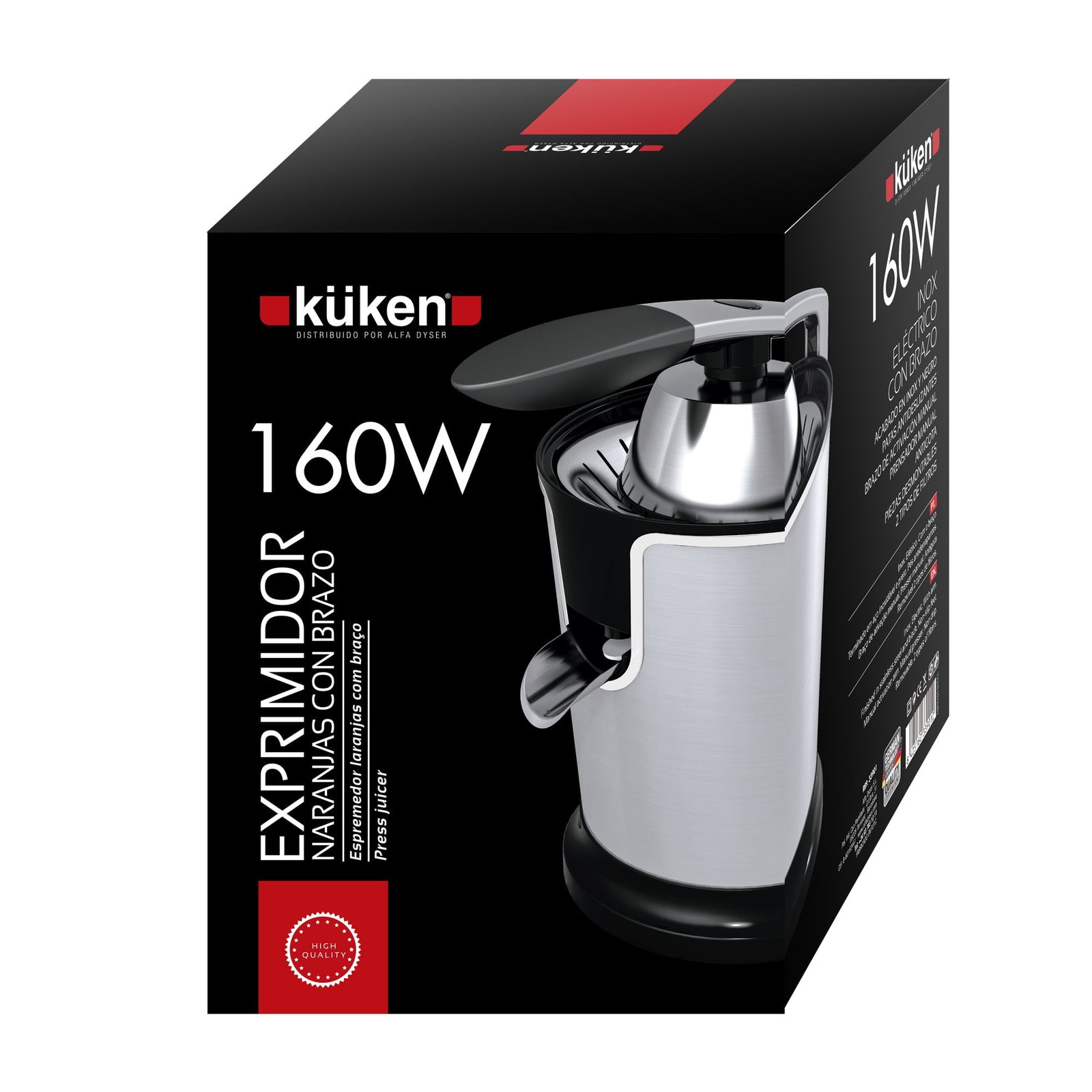 Orange juicer box with arm